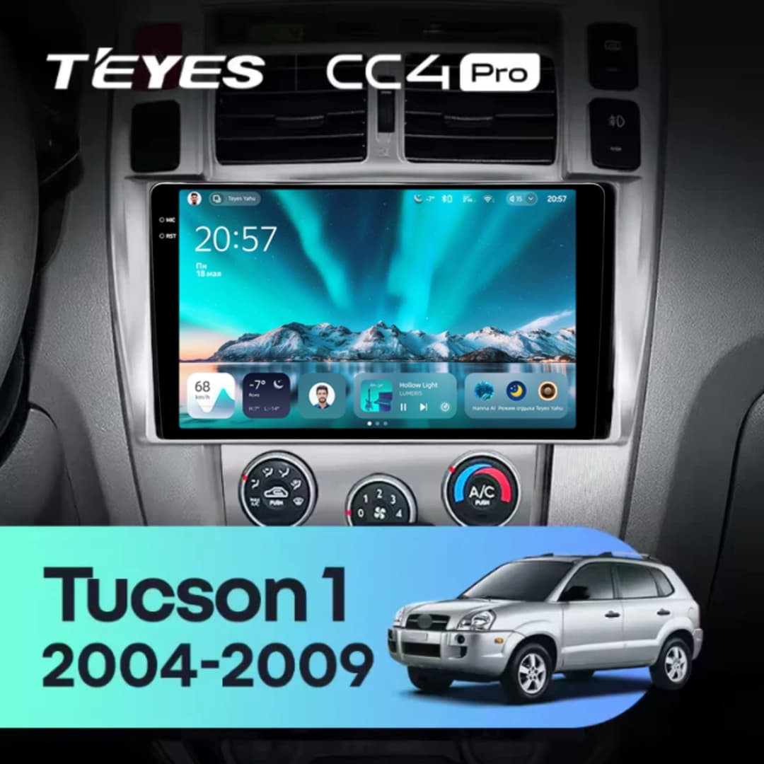 Navigatie Auto Teyes CC4 Hyundai Tucson 1 2004-2009 8+128GB 10.36" QLED Octa-core 2.7Ghz, Android 4G Bluetooth 5.1 DSP