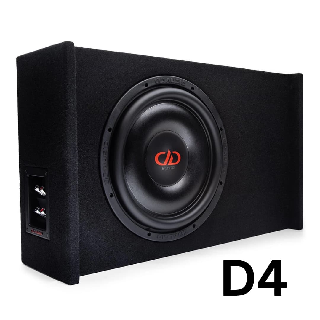 Subwoofer Auto DD Audio LE-DF-SL612-D4, Incinta Inchisa Low Profile, 600W RMS, Dual 4 Ohm, Set complet