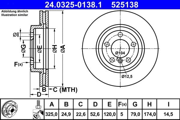 Disc frana ATE PowerDisc 24.0325-0138.1