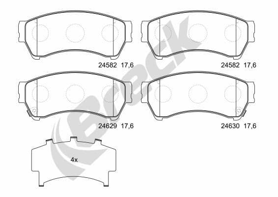 set placute frana,frana disc BRECK 24582 00 701 10