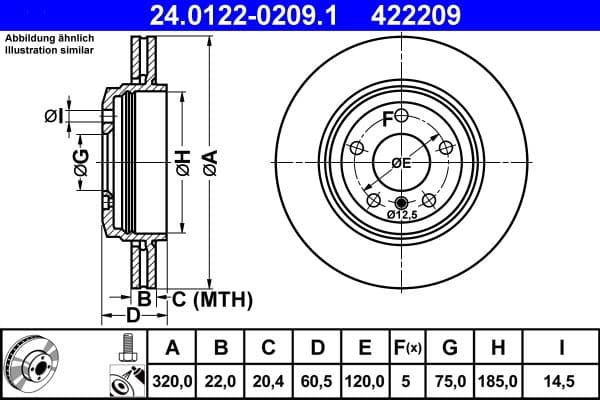 Disc frana ATE 24.0122-0209.1