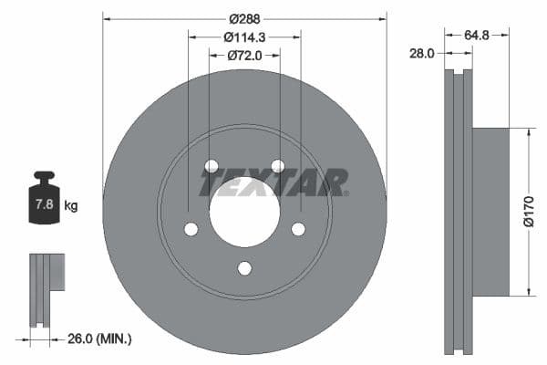 Disc frana TEXTAR PRO+ 92119705