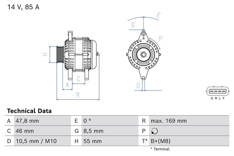 Generator / Alternator BOSCH 0 986 085 160
