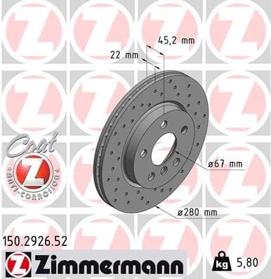 Disc frana ZIMMERMANN SPORT Z 150.2926.52