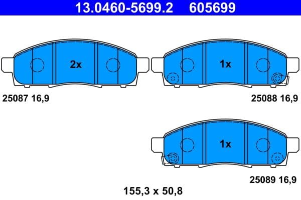 set placute frana,frana disc ATE 13.0460-5699.2