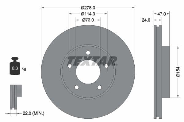 Disc frana TEXTAR PRO 92146503