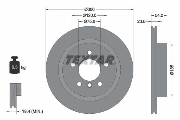 Disc frana TEXTAR PRO+ 92196605