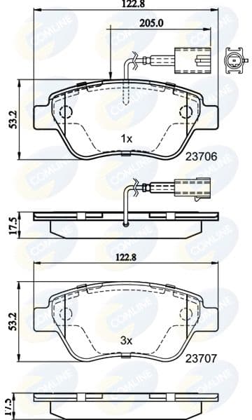 set placute frana,frana disc COMLINE CBP11037