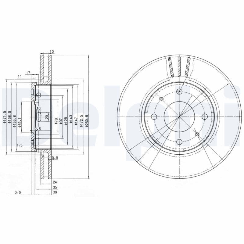 Disc frana DELPHI BG3501C