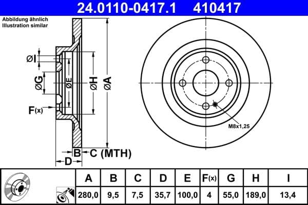 Disc frana ATE 24.0110-0417.1