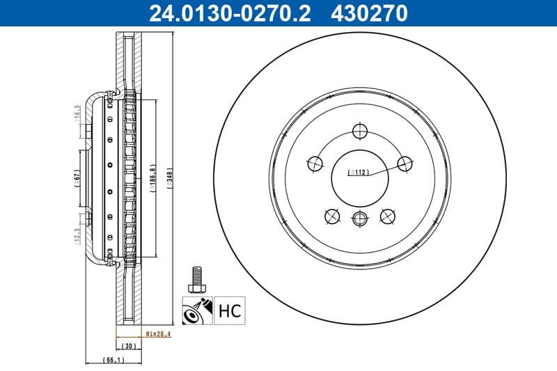 Disc frana ATE 24.0130-0270.2