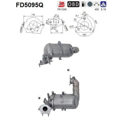 Filtru funingine/particule, sist.de esapament AS-PL FD5095Q