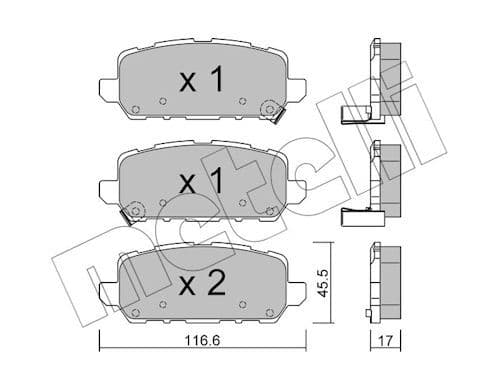 set placute frana,frana disc METELLI 22-1084-0