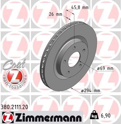 Disc frana ZIMMERMANN COAT Z 380.2111.20
