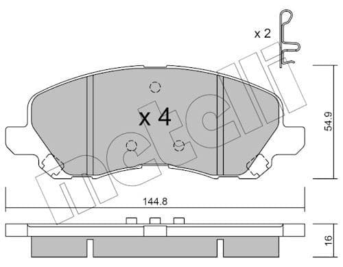 set placute frana,frana disc METELLI 22-0481-0