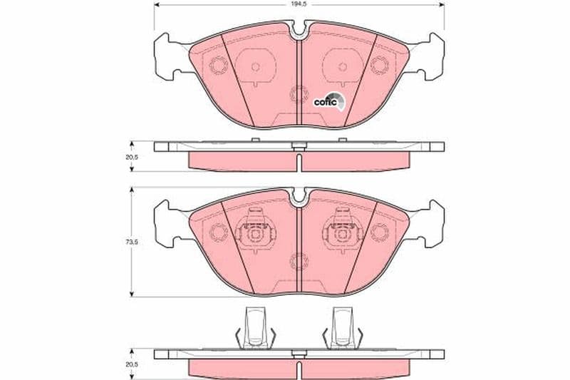 set placute frana,frana disc TRW COTEC GDB1285