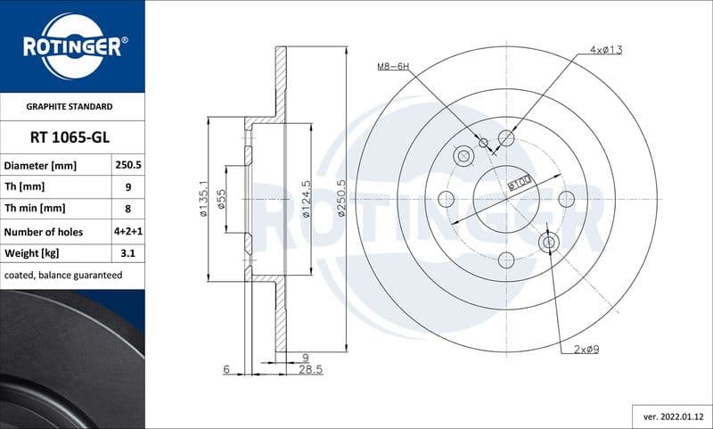 Disc frana ROTINGER GRAPHITE LINE RT 1065-GL