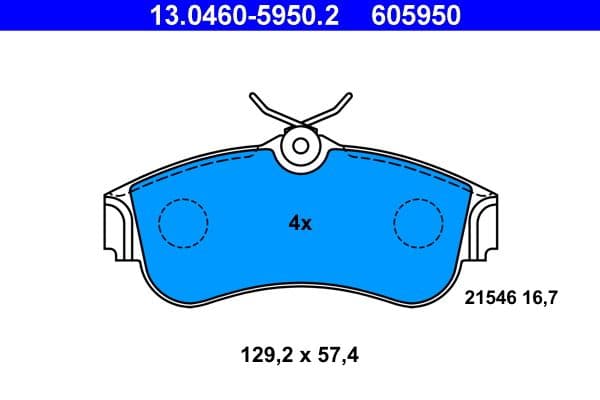 set placute frana,frana disc ATE 13.0460-5950.2