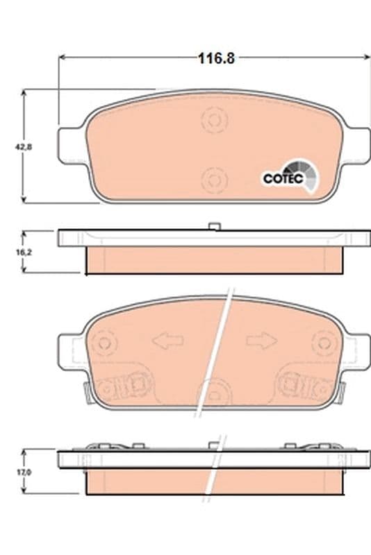 set placute frana,frana disc TRW COTEC GDB1844