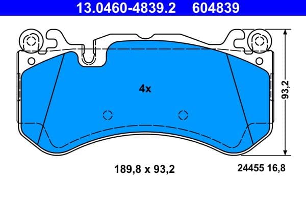 set placute frana,frana disc ATE 13.0460-4839.2