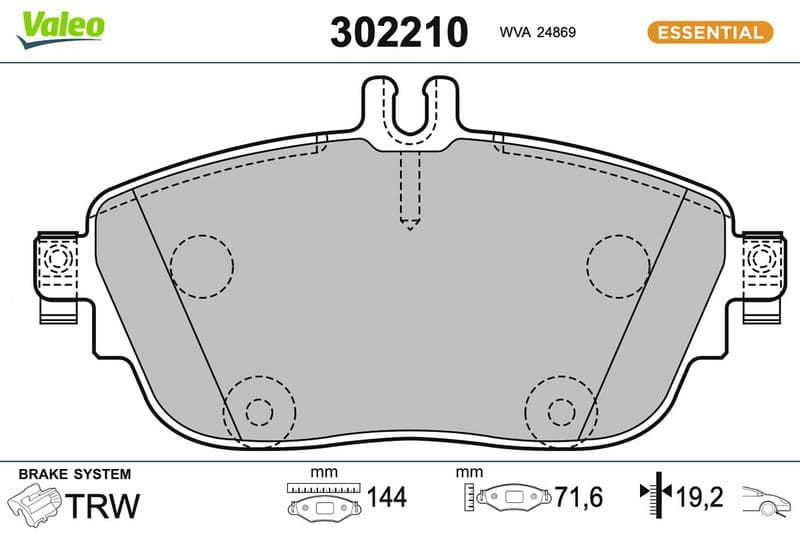 set placute frana,frana disc VALEO 302210