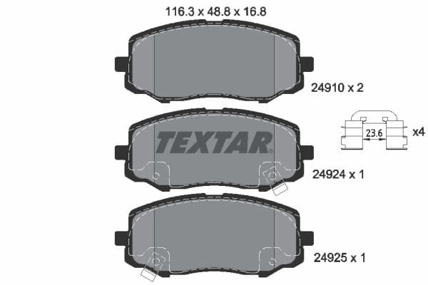 set placute frana,frana disc TEXTAR Q+ 2491001