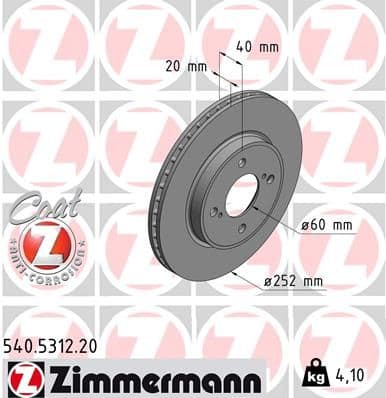 Disc frana ZIMMERMANN COAT Z 540.5312.20