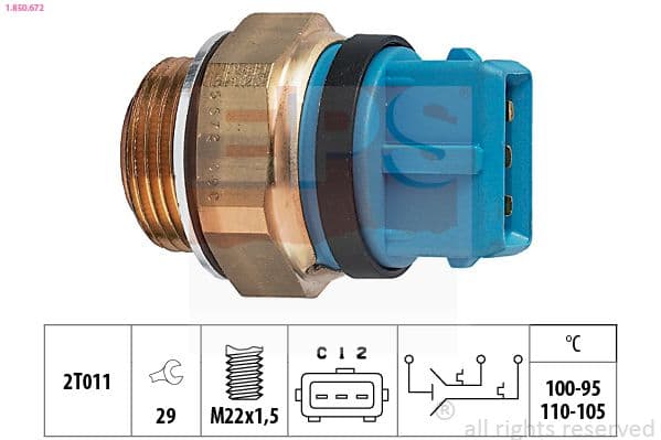 Comutator temperatura, ventilator radiator EPS Made in Italy - OE Equivalent 1.850.672