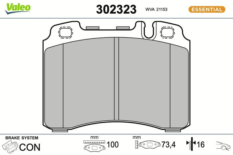set placute frana,frana disc VALEO 302323