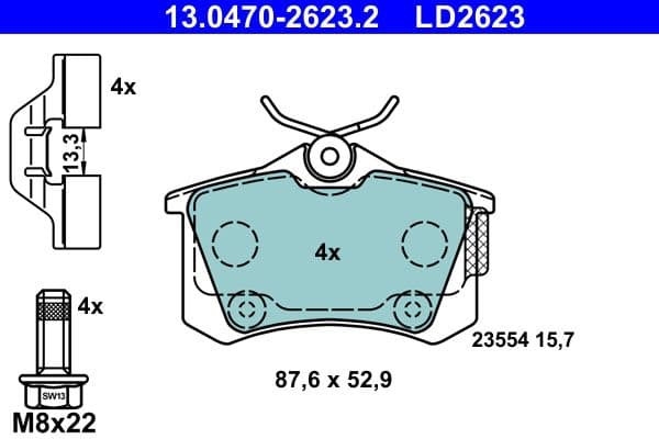 set placute frana,frana disc ATE Ceramic 13.0470-2623.2