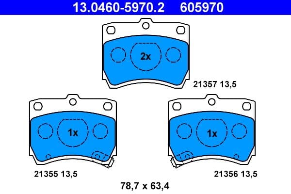set placute frana,frana disc ATE 13.0460-5970.2