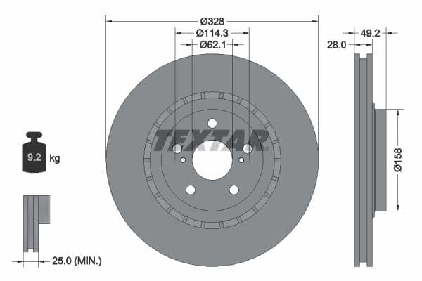 Disc frana TEXTAR 92259403