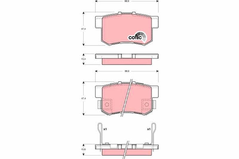 set placute frana,frana disc TRW COTEC GDB3269