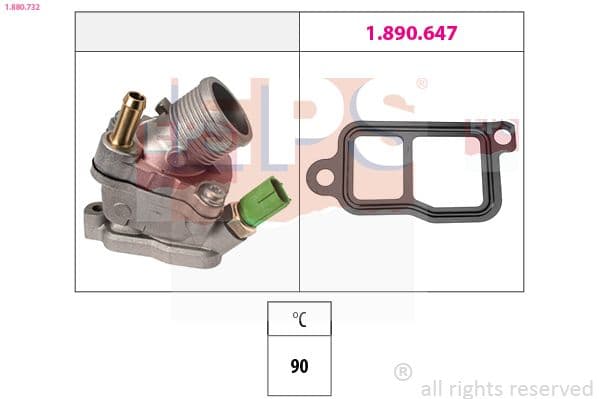 termostat,lichid racire EPS Made in Italy - OE Equivalent 1.880.732