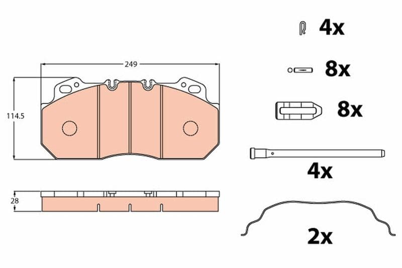 set placute frana,frana disc TRW GDB5019