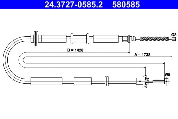 Cablu, frana de parcare ATE 24.3727-0585.2