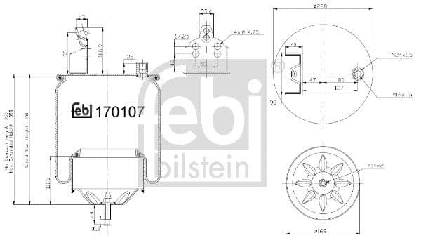 Burduf, suspensie pneumatica FEBI BILSTEIN 170107