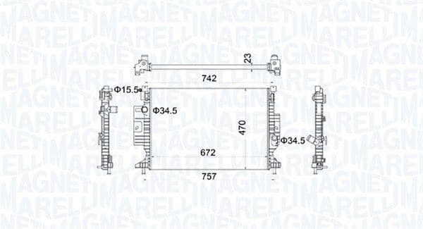 Radiator, racire motor MAGNETI MARELLI 350213155300