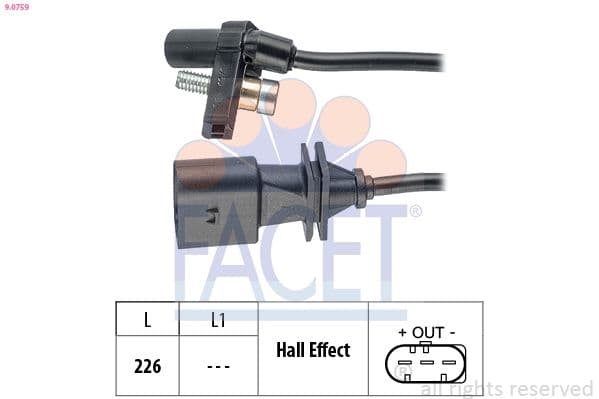 Senzor impulsuri, arbore cotit FACET Made in Italy - OE Equivalent 9.0759