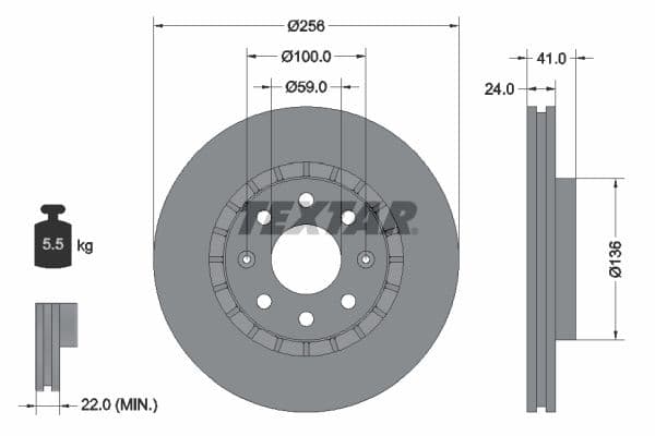 Disc frana TEXTAR PRO 92263303