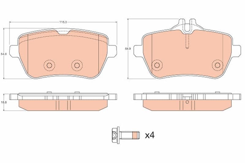 set placute frana,frana disc TRW GDB2014
