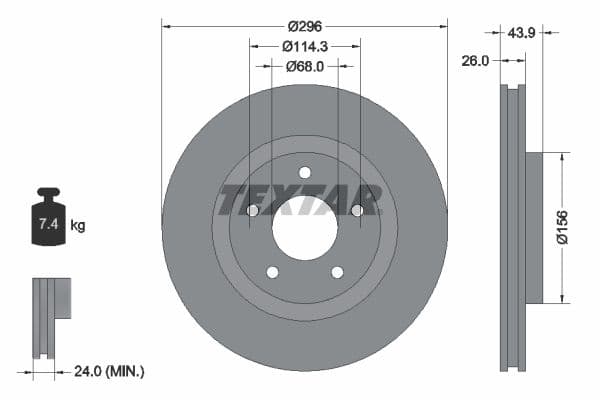 Disc frana TEXTAR PRO+ 92167405