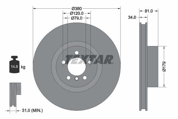 Disc frana TEXTAR PRO+ 92233905