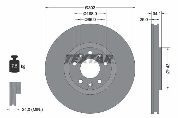 Disc frana TEXTAR PRO 92268103