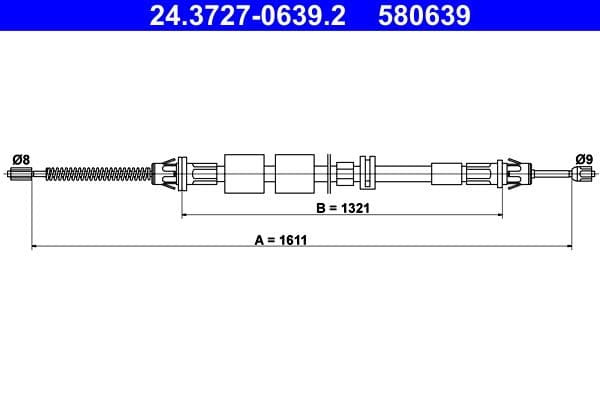 Cablu, frana de parcare ATE 24.3727-0639.2