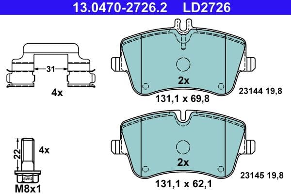 set placute frana,frana disc ATE Ceramic 13.0470-2726.2