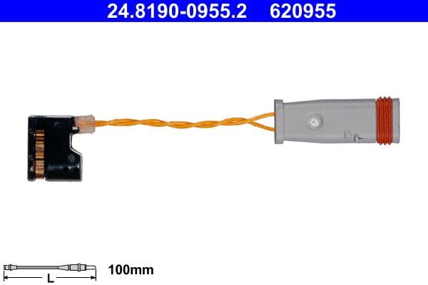 senzor de avertizare,uzura placute de frana ATE 24.8190-0955.2