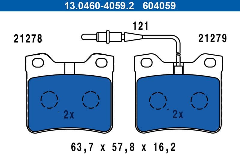 set placute frana,frana disc ATE 13.0460-4059.2