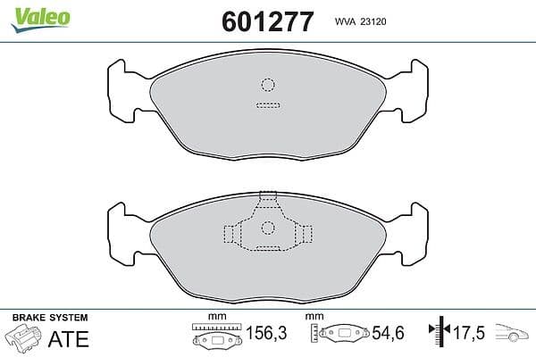 set placute frana,frana disc VALEO 601277
