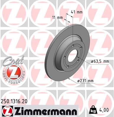 Disc frana ZIMMERMANN COAT Z 250.1316.20